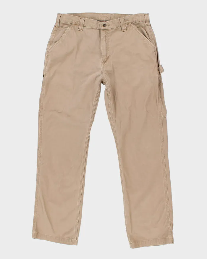 00s Carhartt Beige Carpenter Workwear Trousers - W36 L32