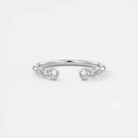 0.22 Round Bezel Open Moissanite Bridal Wedding Band