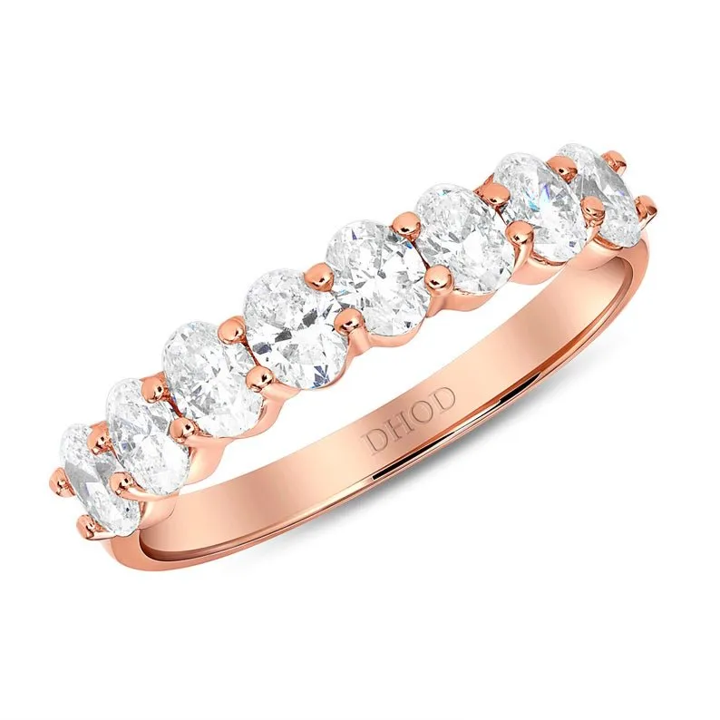 14K Gold Oval Shape Diamond Band