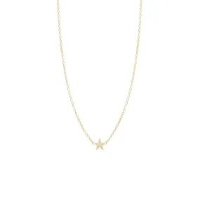 14k itty bitty pave diamond star necklace