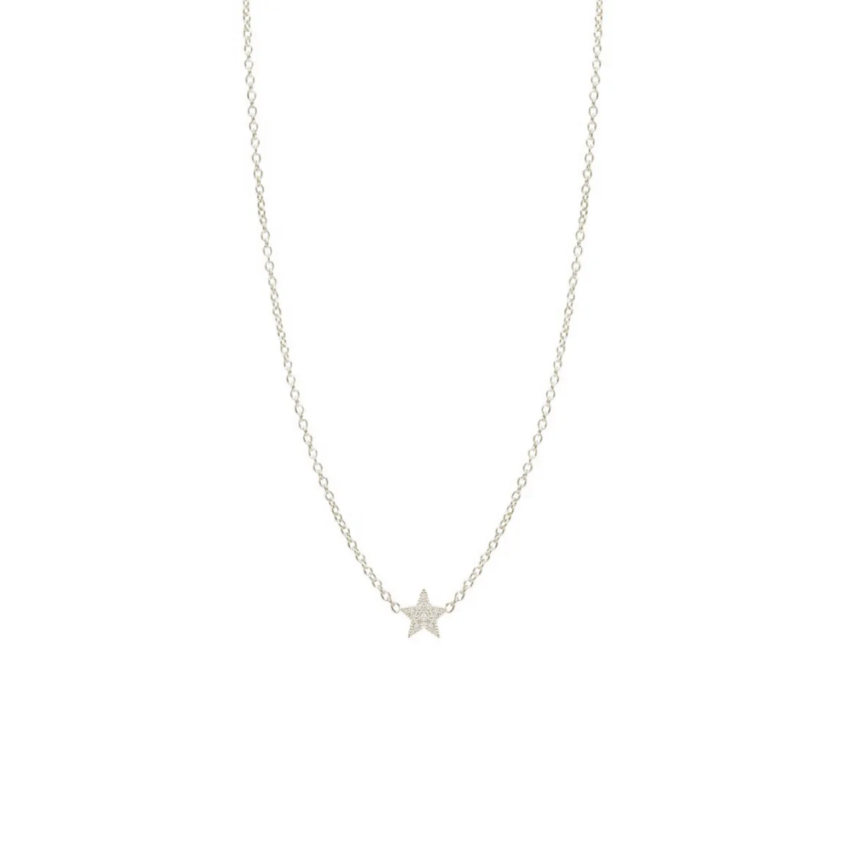 14k itty bitty pave diamond star necklace