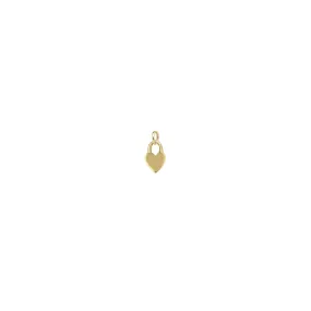 14k Midi Bitty Heart Padlock Charm