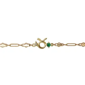 14K Taurus Horoscope Birthstone Bracelet (Emerald   Diamond)