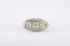 14k White Gold 0.51tcw Diamond Openwork Ring Size 6.25 (2.04g.)