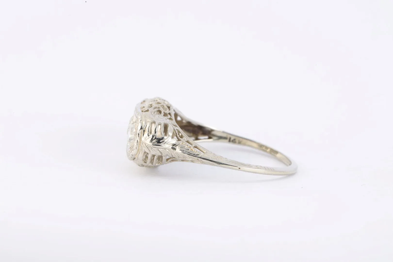 14k White Gold 0.51tcw Diamond Openwork Ring Size 6.25 (2.04g.)