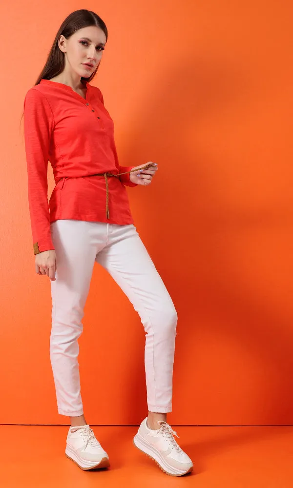 38400 Long Sleeves With Belt Watermelon Basic T-shirt