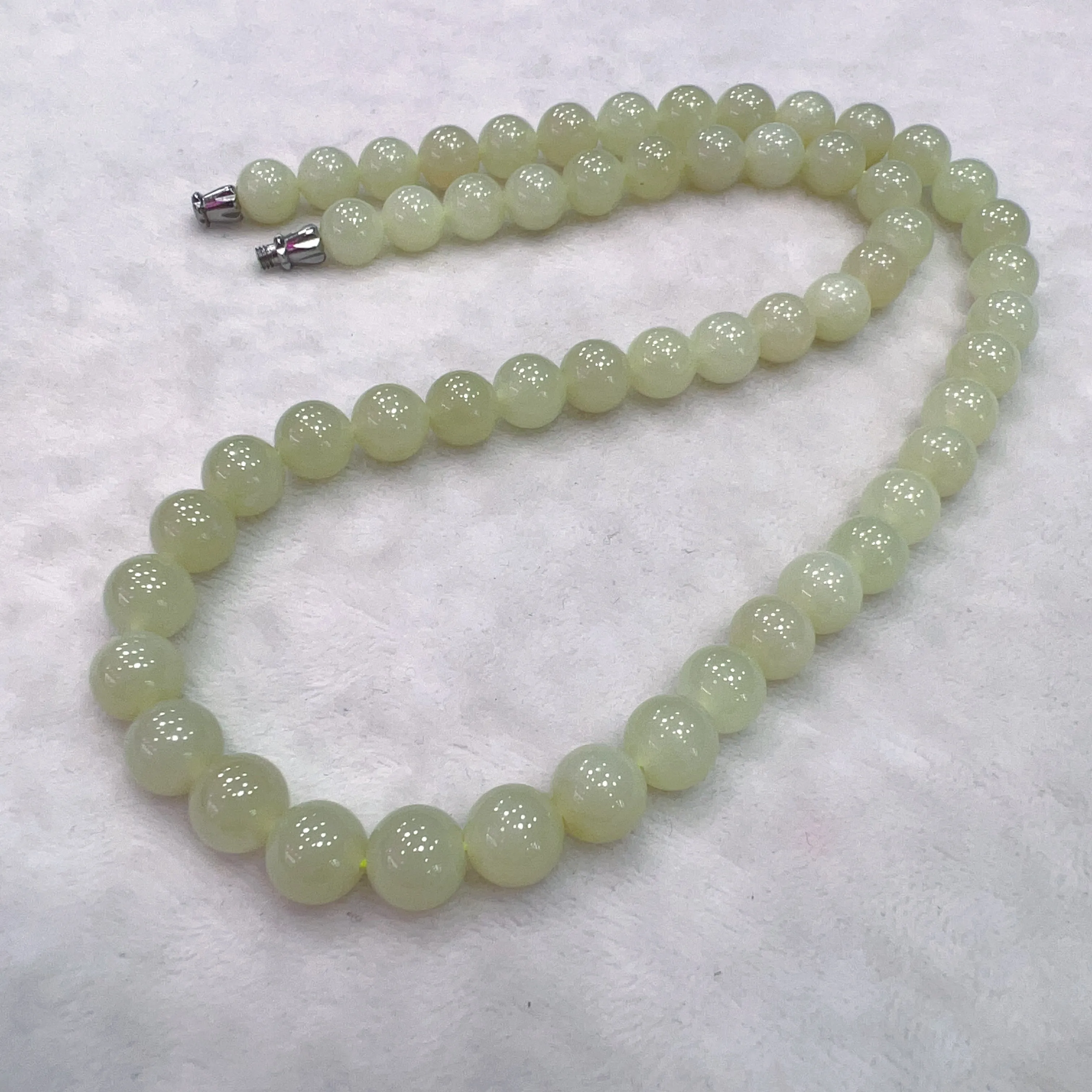 8mm Natural Yellow Nephrite Round Bead Necklace Strands for DIY Jewelry Projects