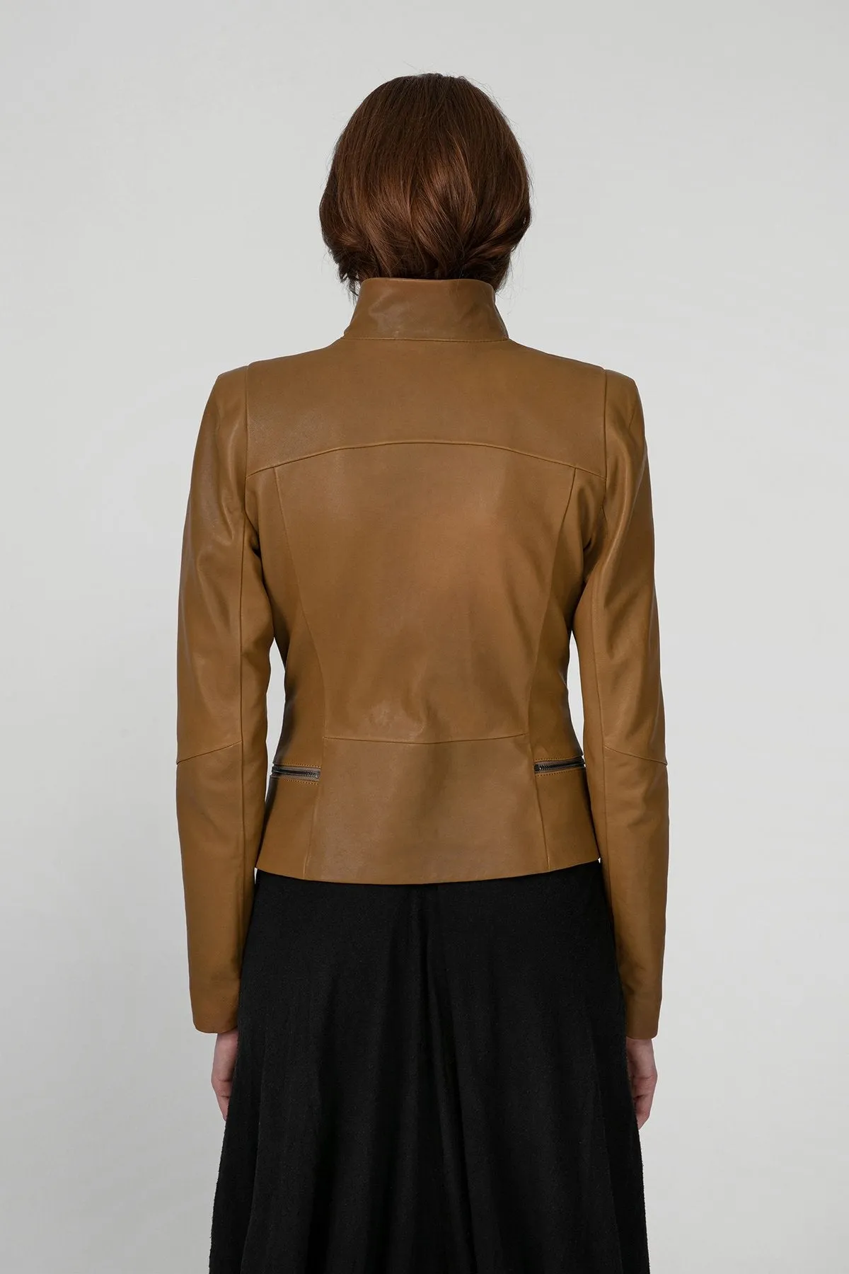 Alice - Camel Leather Jacket