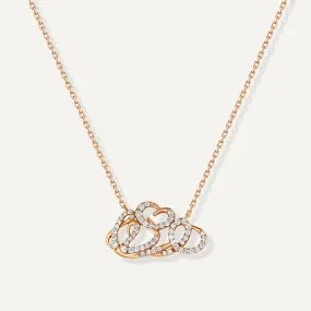 Allusia Love Detailed 18K Rosegold Necklace w. Diamonds