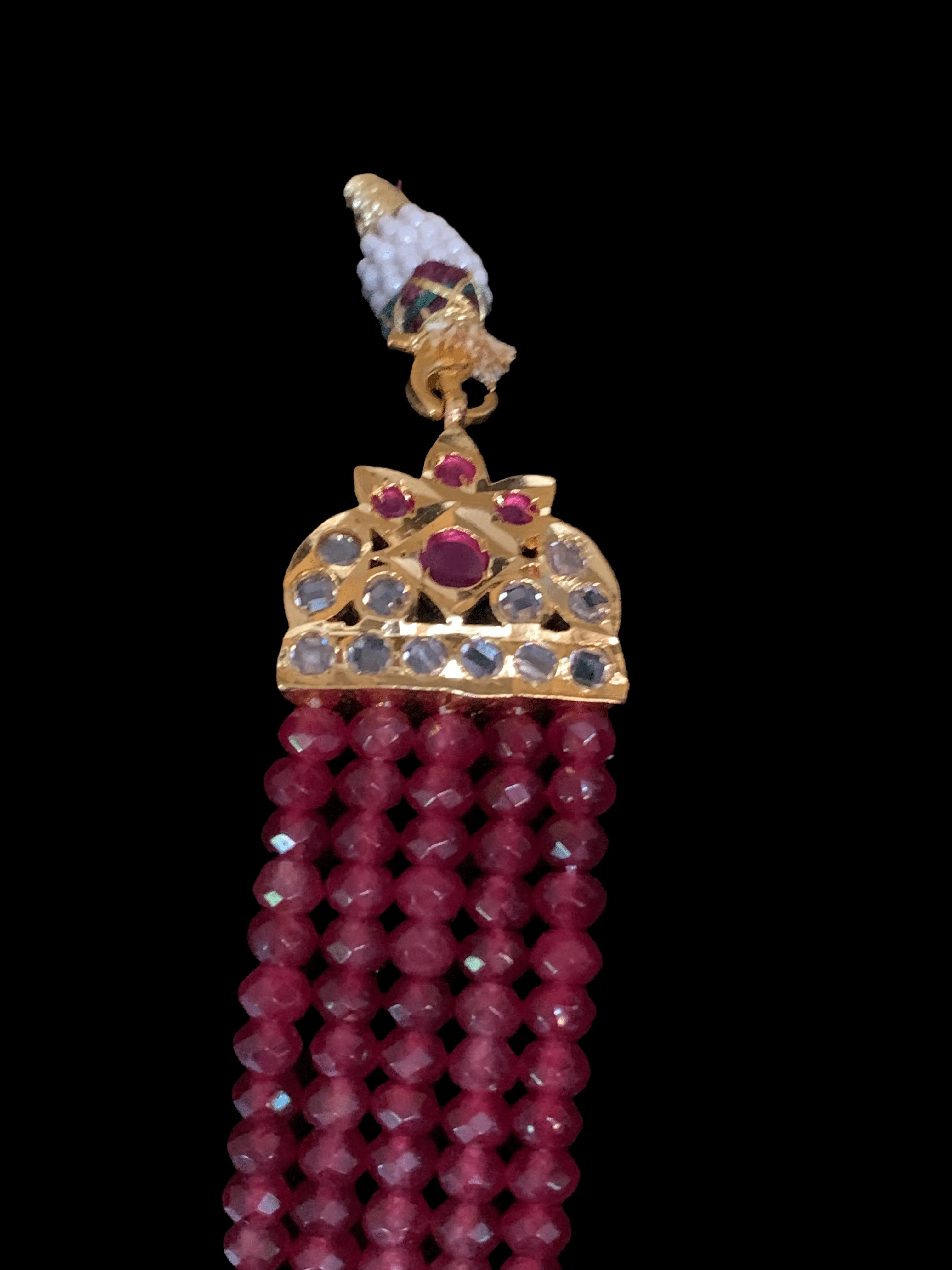 Antara hyderabadi Rani haar -red/ruby ( SHIPS IN 4 WEEKS )