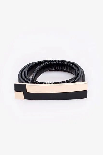 Antler Stretch Belt Black and Gold