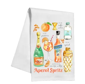 Aperol Spritz Recipe Handpainted Tea Towel