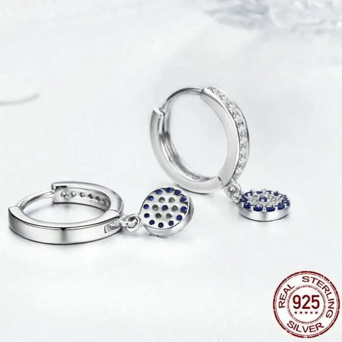 Bella Sapphire CZ Drop Earrings - Genuine 925 Sterling Silver