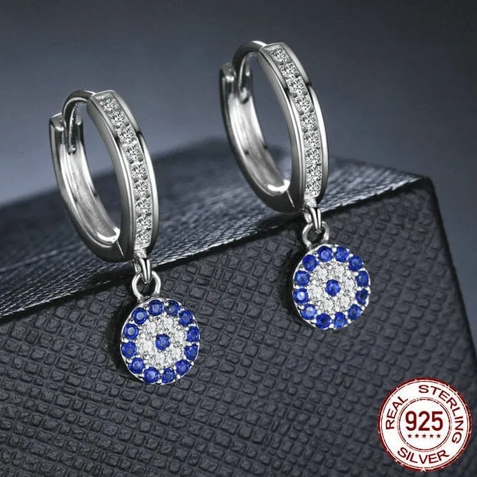 Bella Sapphire CZ Drop Earrings - Genuine 925 Sterling Silver