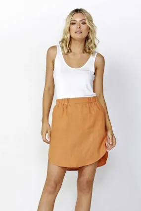 Betty Basics Duke Linen Skirt in Rust