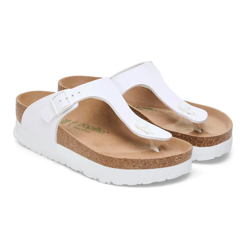 Birkenstock Women's Gizeh Flex Platform Birko-Flor (White - Regular fit)