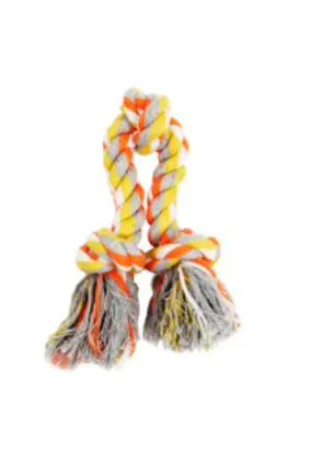 Bud'z Rope Double With 3 Knots - Orange And Yellow Dog Toy (11.5)