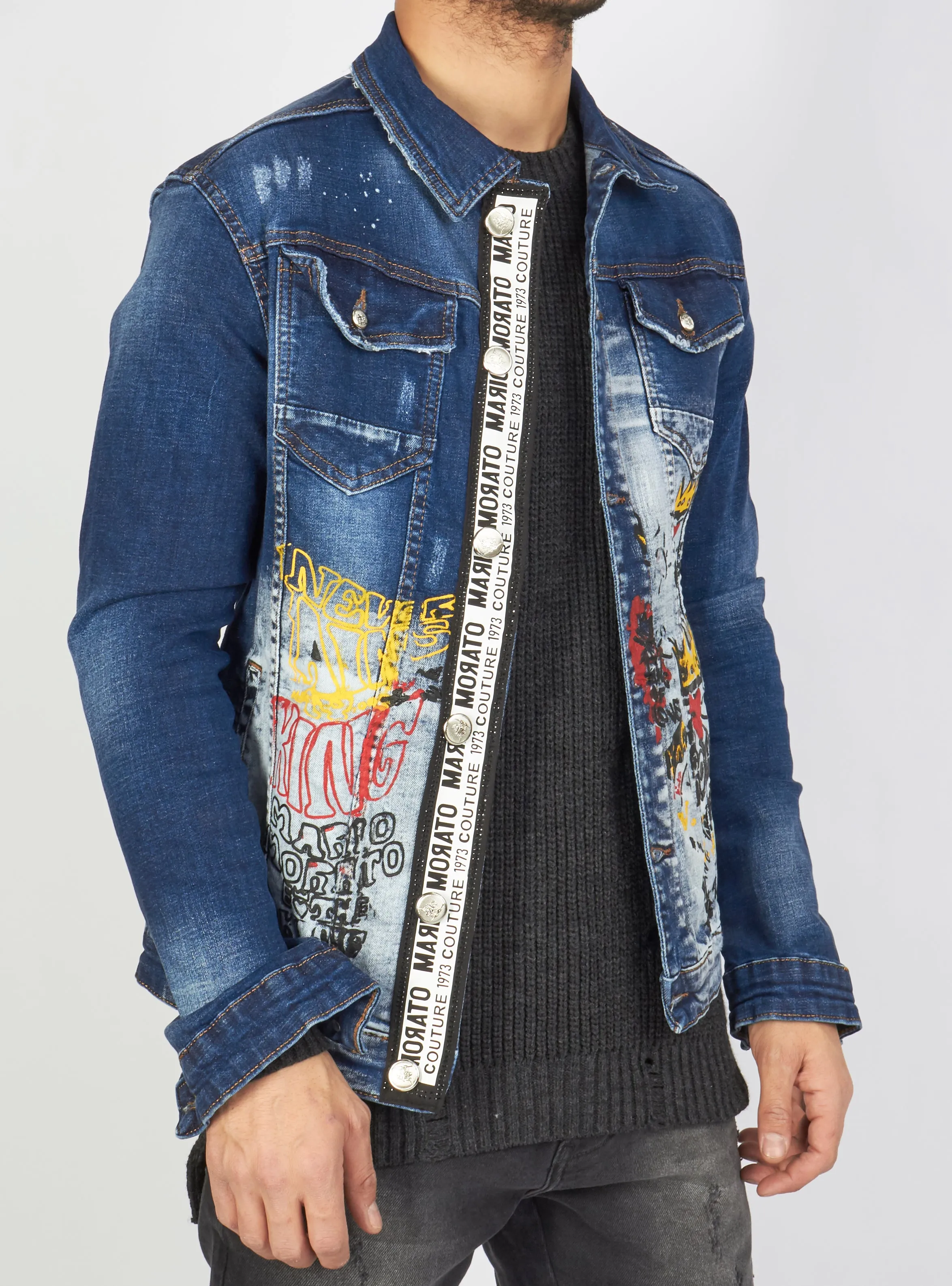 Buyer's Choice Denim Jacket - Graphics - Blue - 2393-201-A35