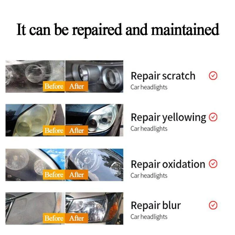 Car Headlight Renewal Polish Repair Refurbishment Liquid Repair Agent