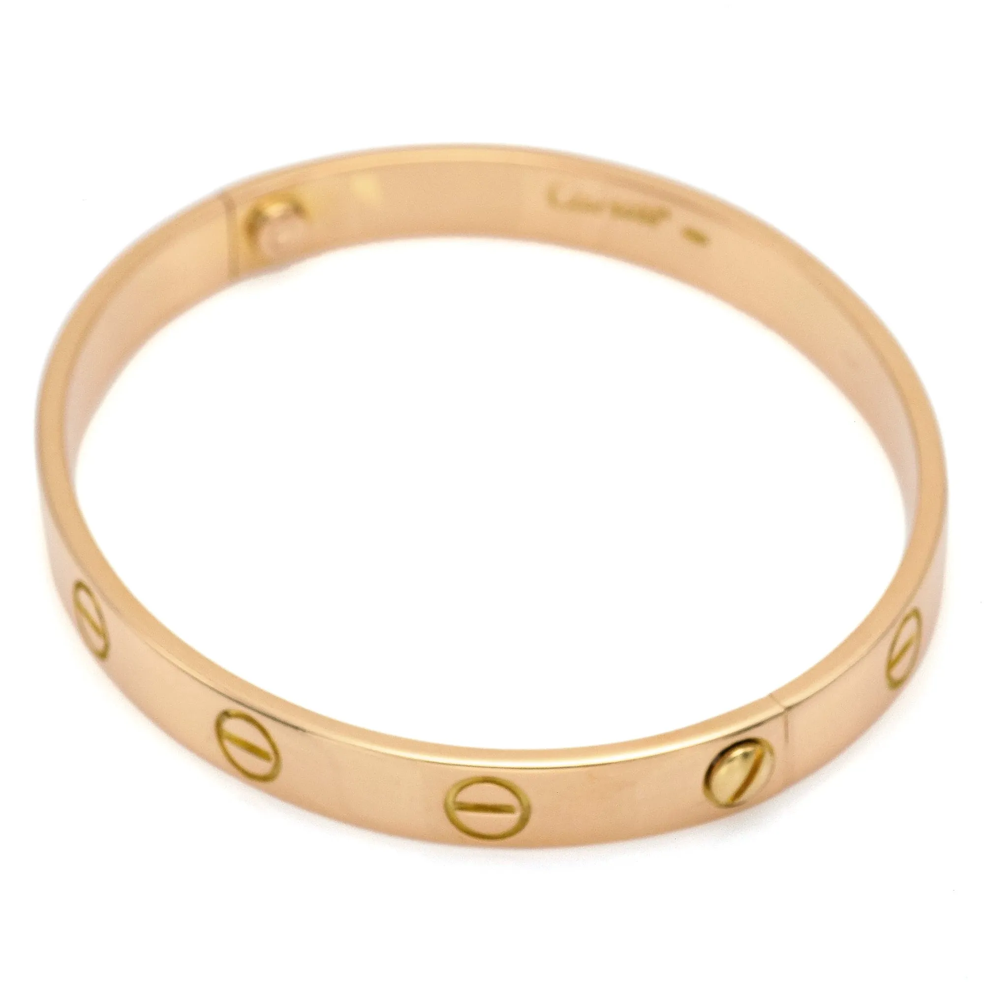 CARTIER 18K Yellow Gold Screw Love Bracelet Size 16   Box, Screwdriver