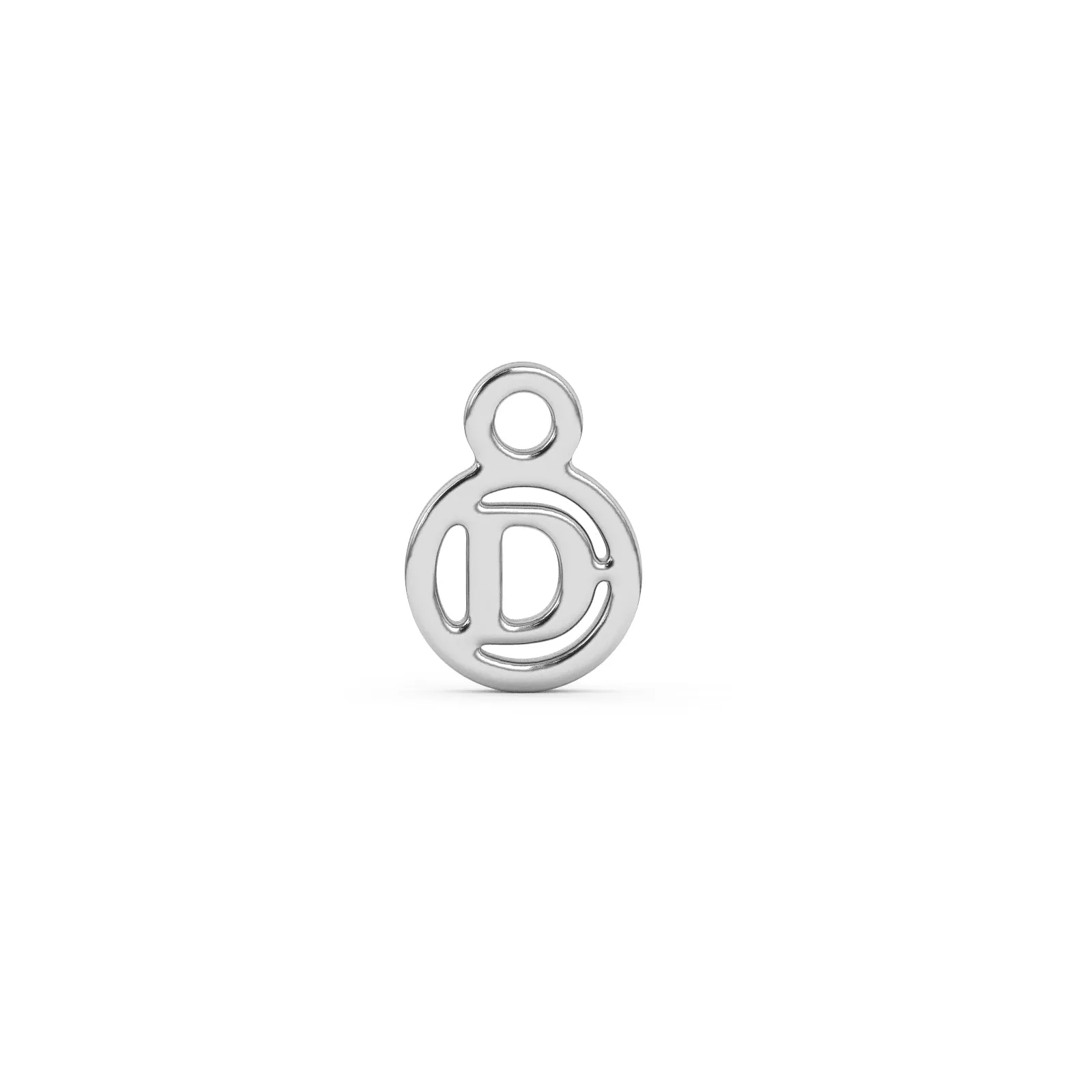 Circle Initial Charm - D | Sterling Silver