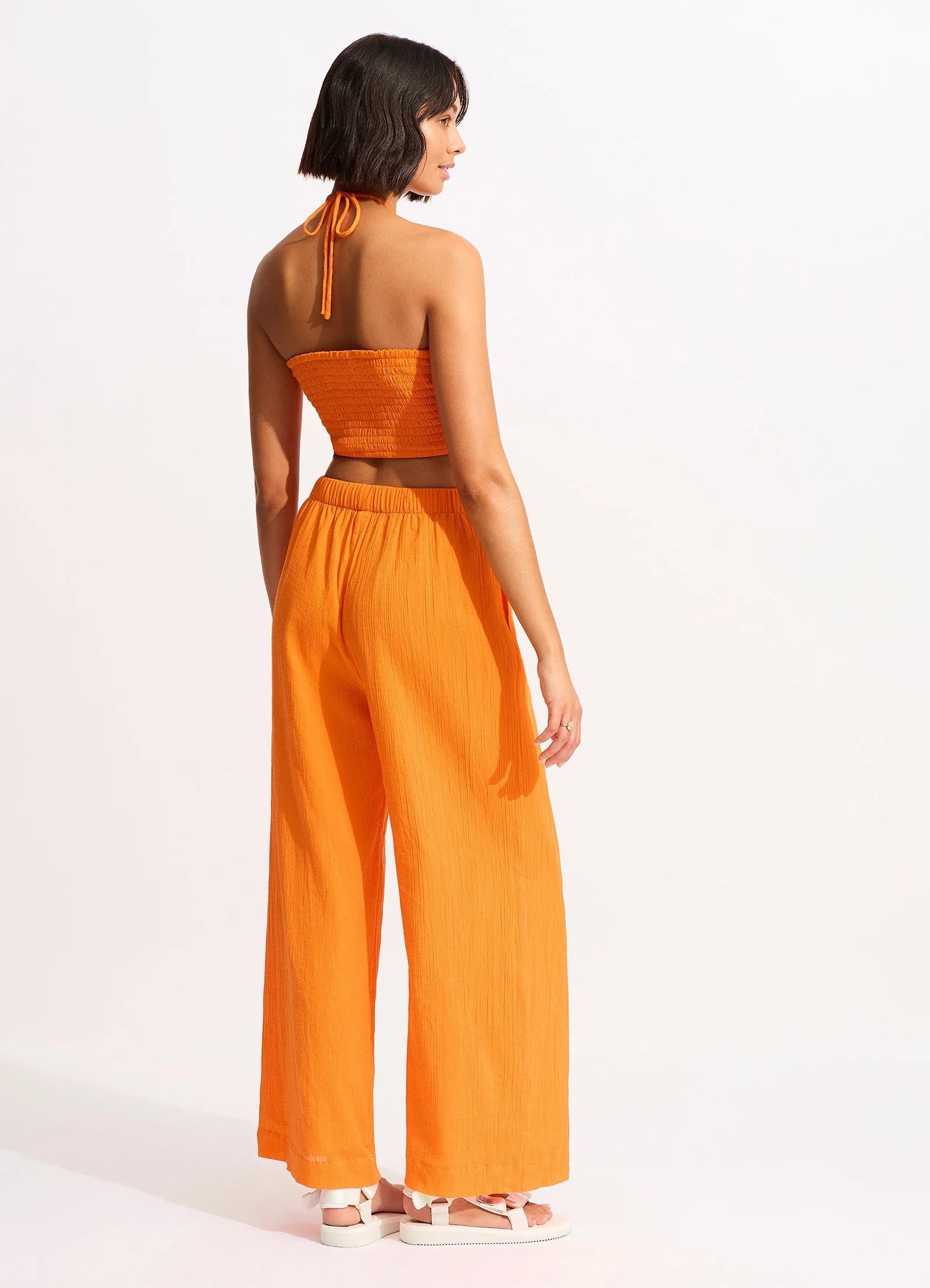 Crinkle Beach Pant - Mandarin