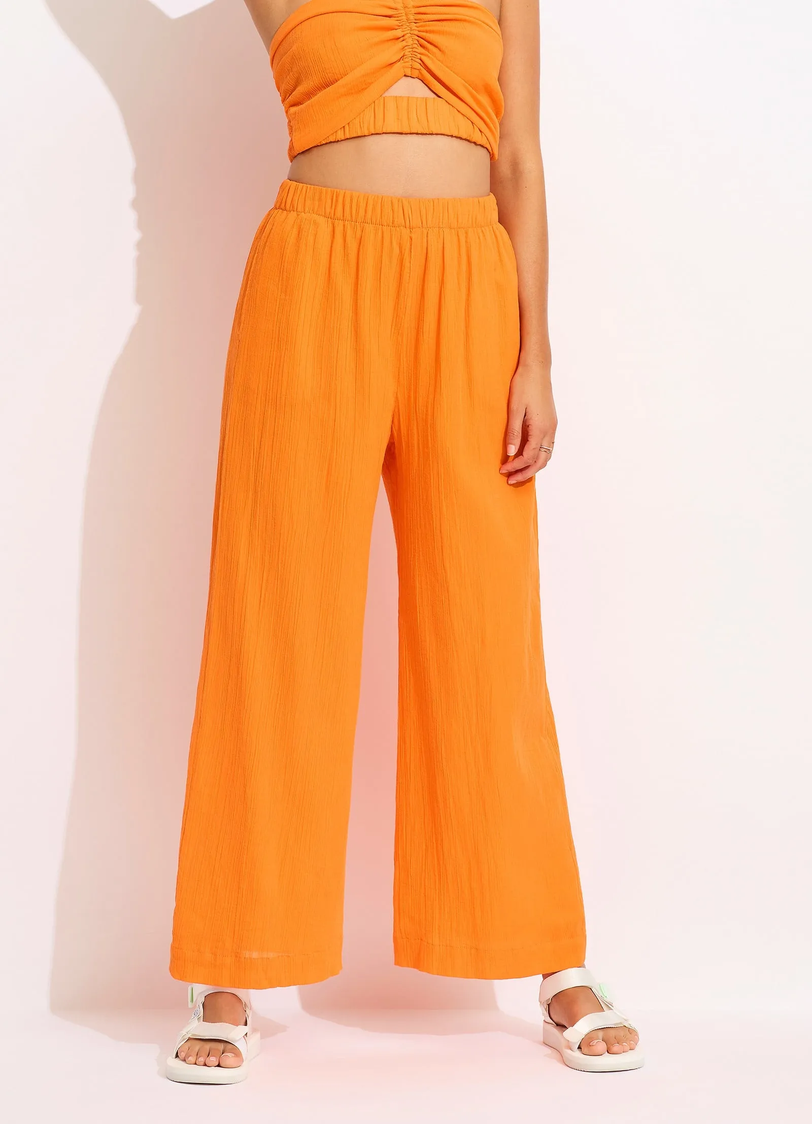 Crinkle Beach Pant - Mandarin