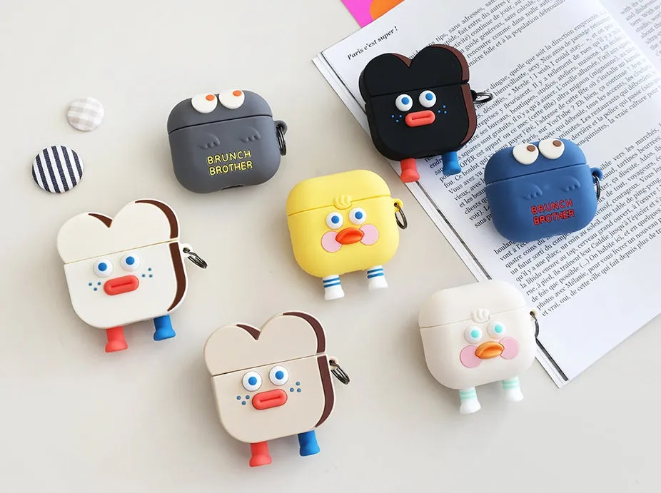 Cute Toast Duck Ghost Characters Airpod3 Cases Headset Headphone Accessories Silicone Accessory Protect Apple Charger