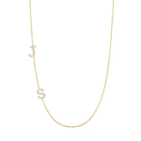 Diamond Asymmetrical Multiple Initials Necklace