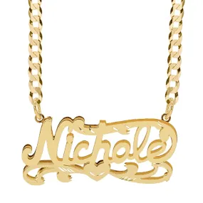 Double Plated Name Necklace Nichole w/  Diamond-cut