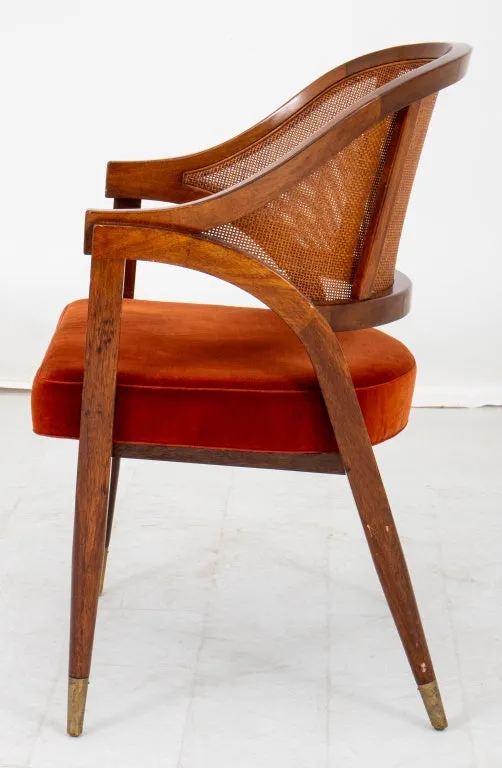 Edward Wormley Mahogany and Cane Paneled Armchair