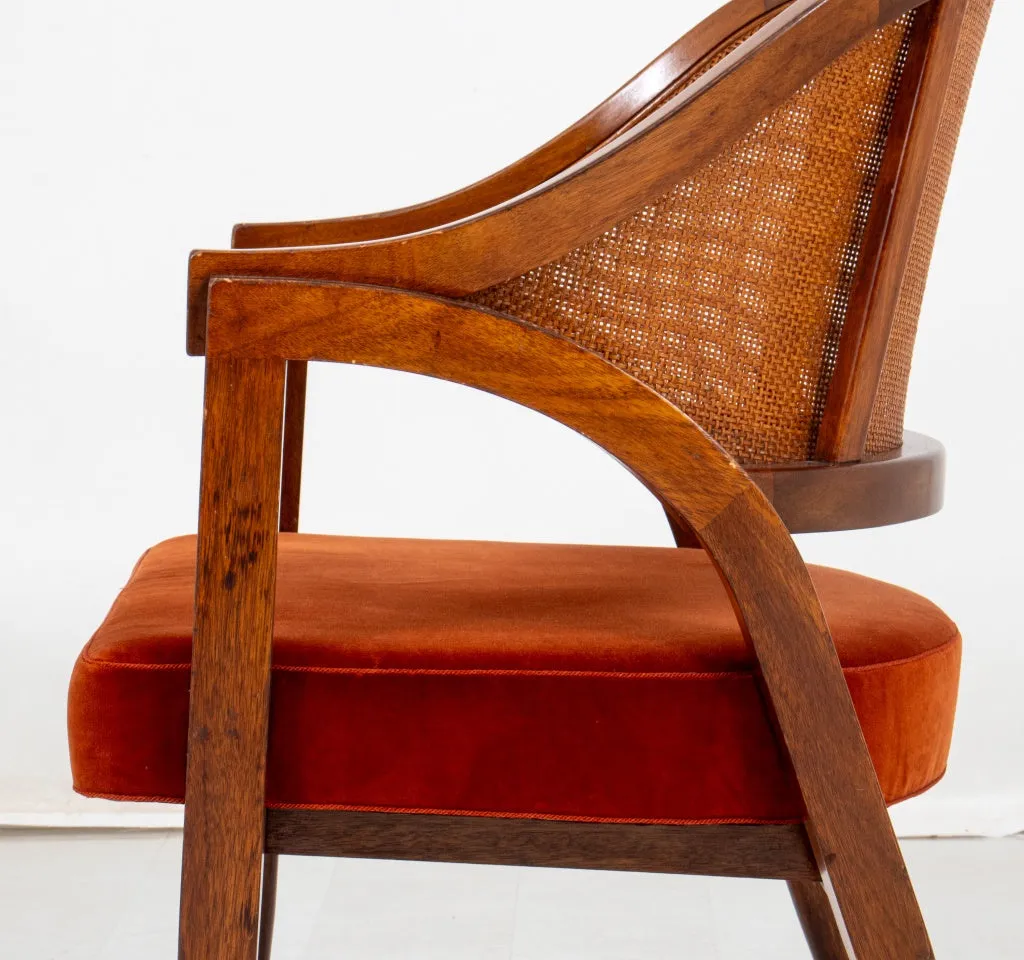 Edward Wormley Mahogany and Cane Paneled Armchair