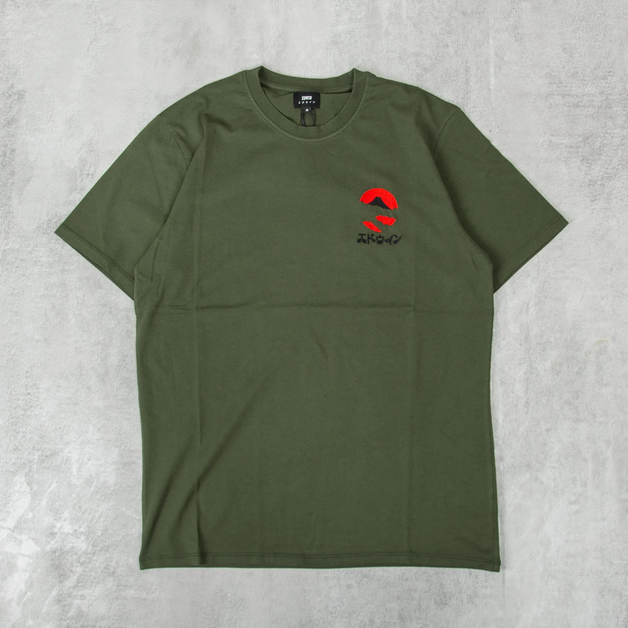 Edwin Kamifuji Chest Tee - Kombu Green