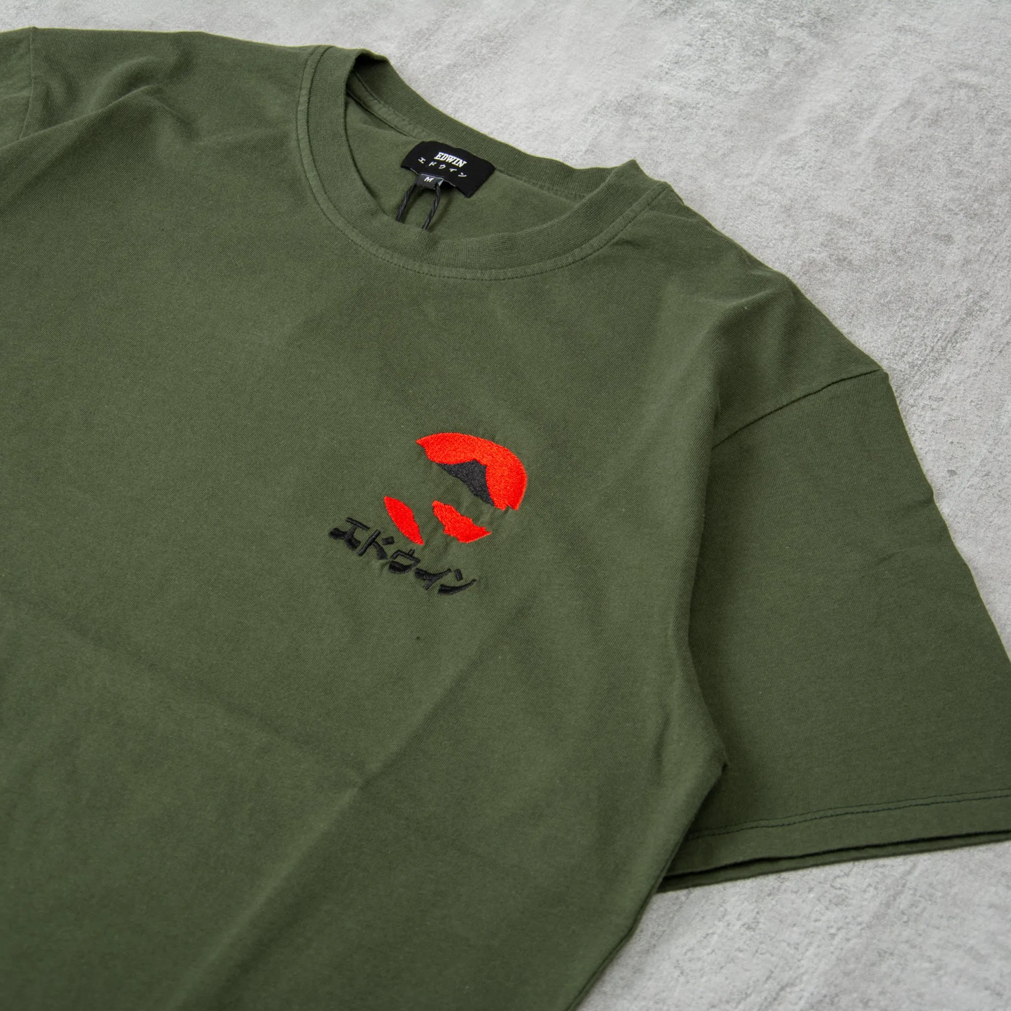 Edwin Kamifuji Chest Tee - Kombu Green