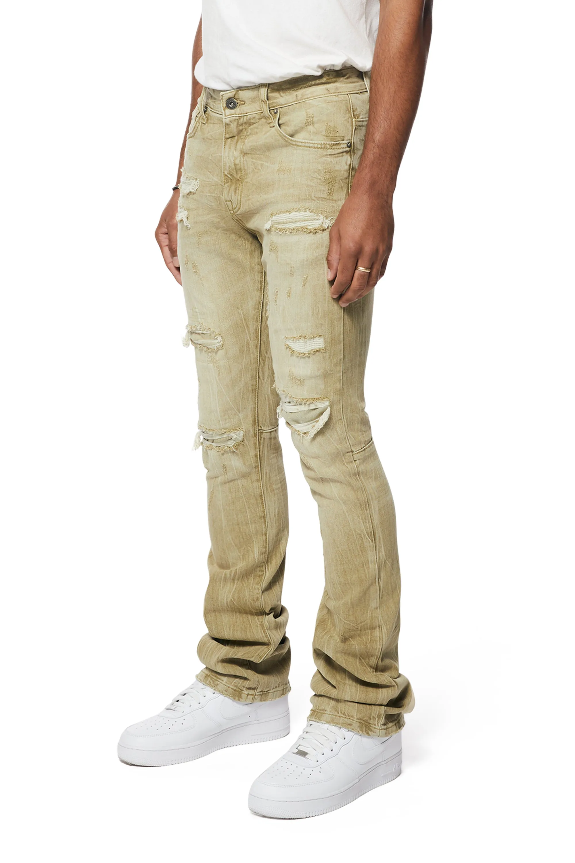 Essential Stacked Denim Jeans - Light Oak