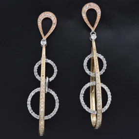 Estate MRB Signed 14K Yellow and White Gold 0.79 TCW Diamond Drop Earrings