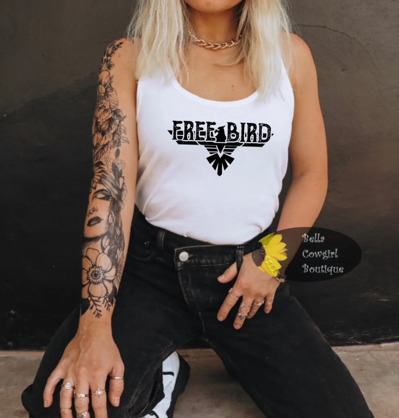 Free Bird Country Music Aztec Women's Tank Top