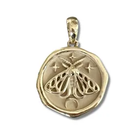 Gold Moth Layering Charm