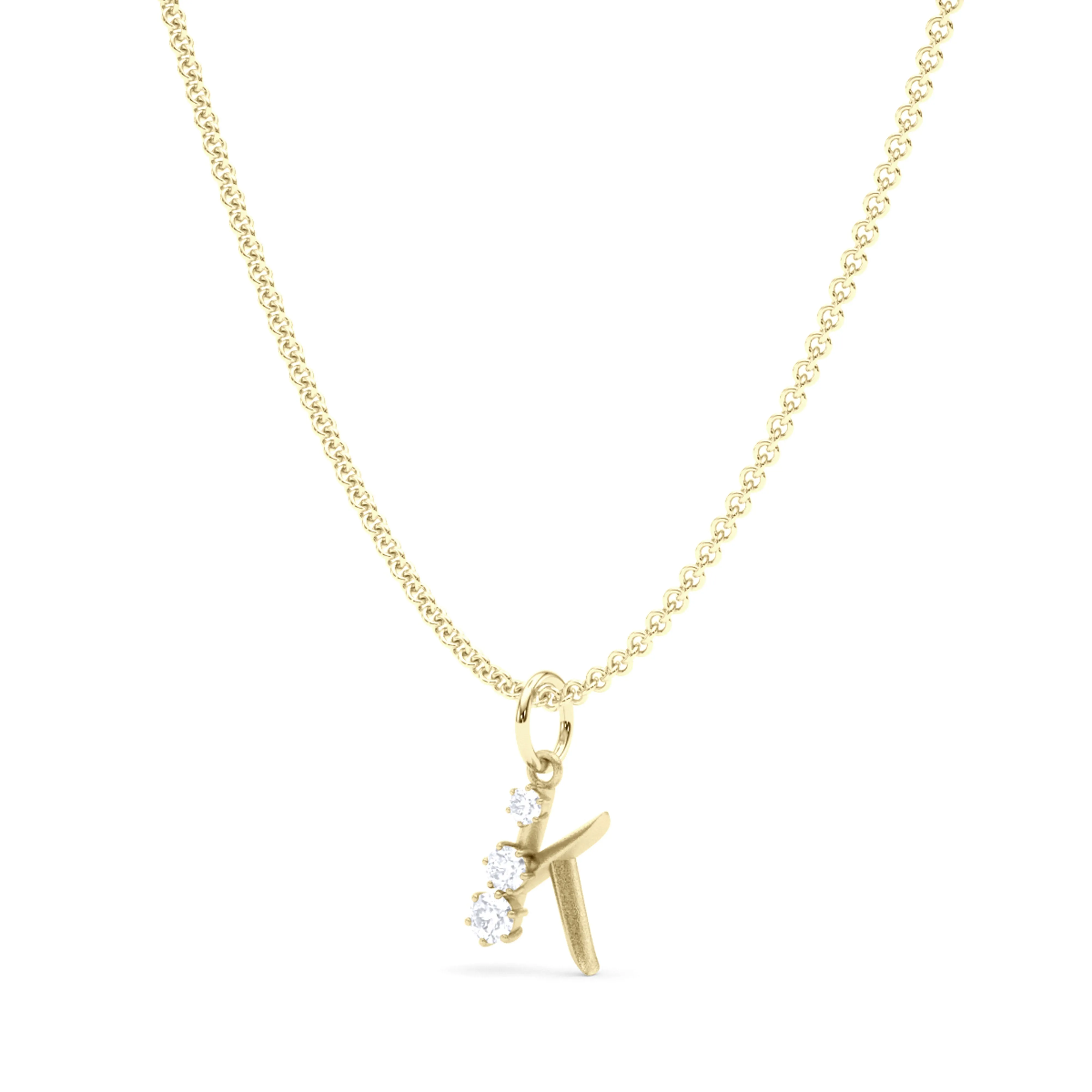 Graduated Diamond Initial Pendant Letter K