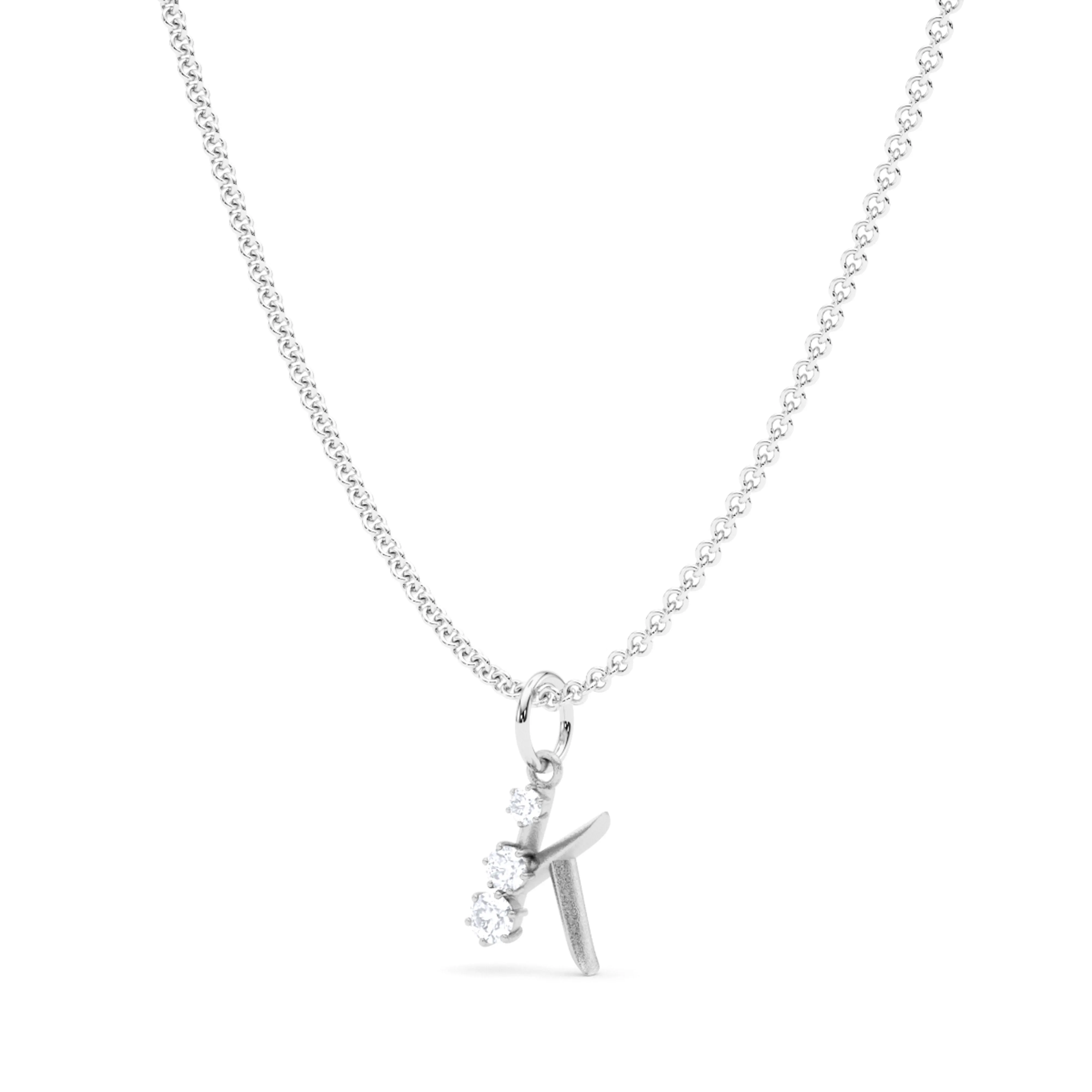 Graduated Diamond Initial Pendant Letter K