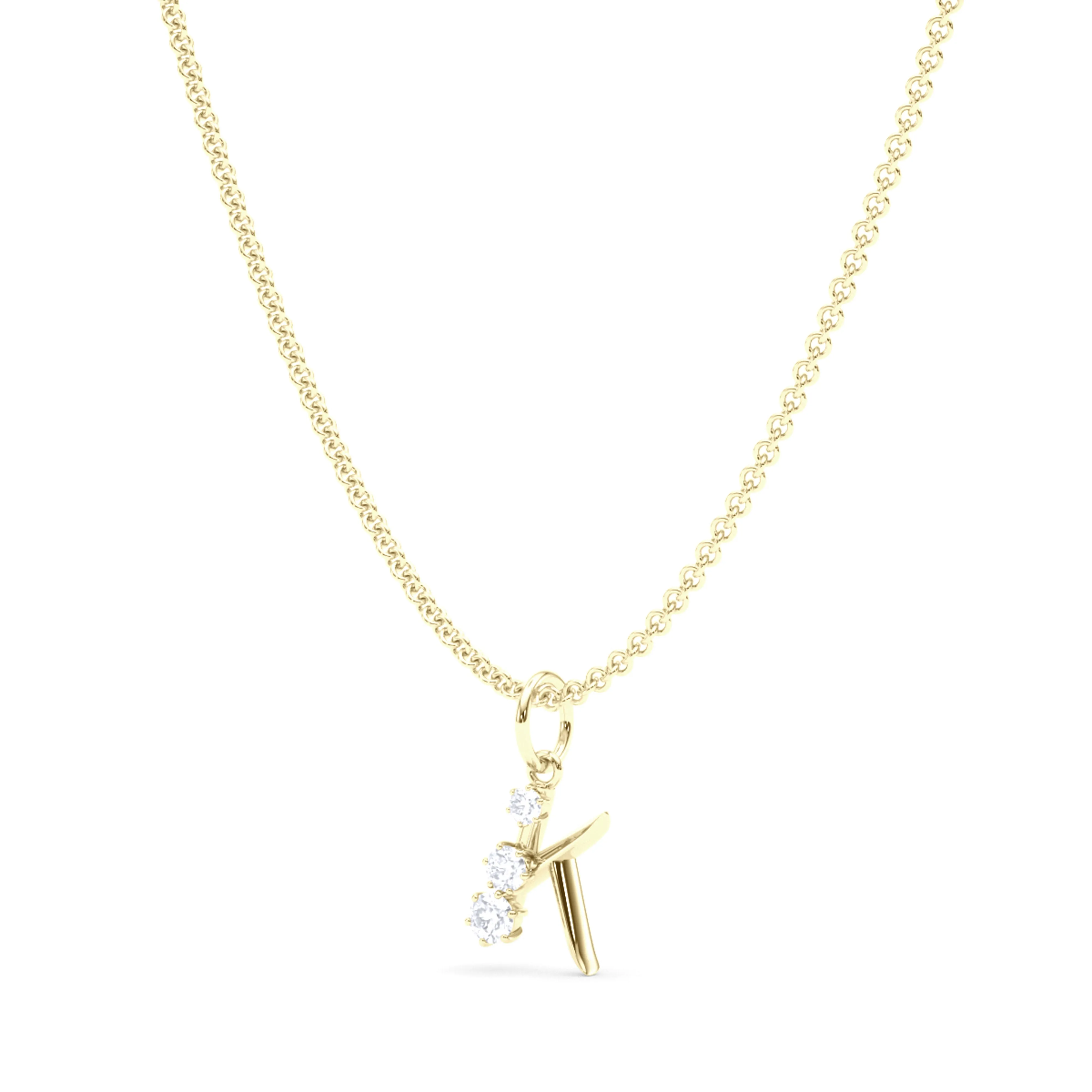 Graduated Diamond Initial Pendant Letter K