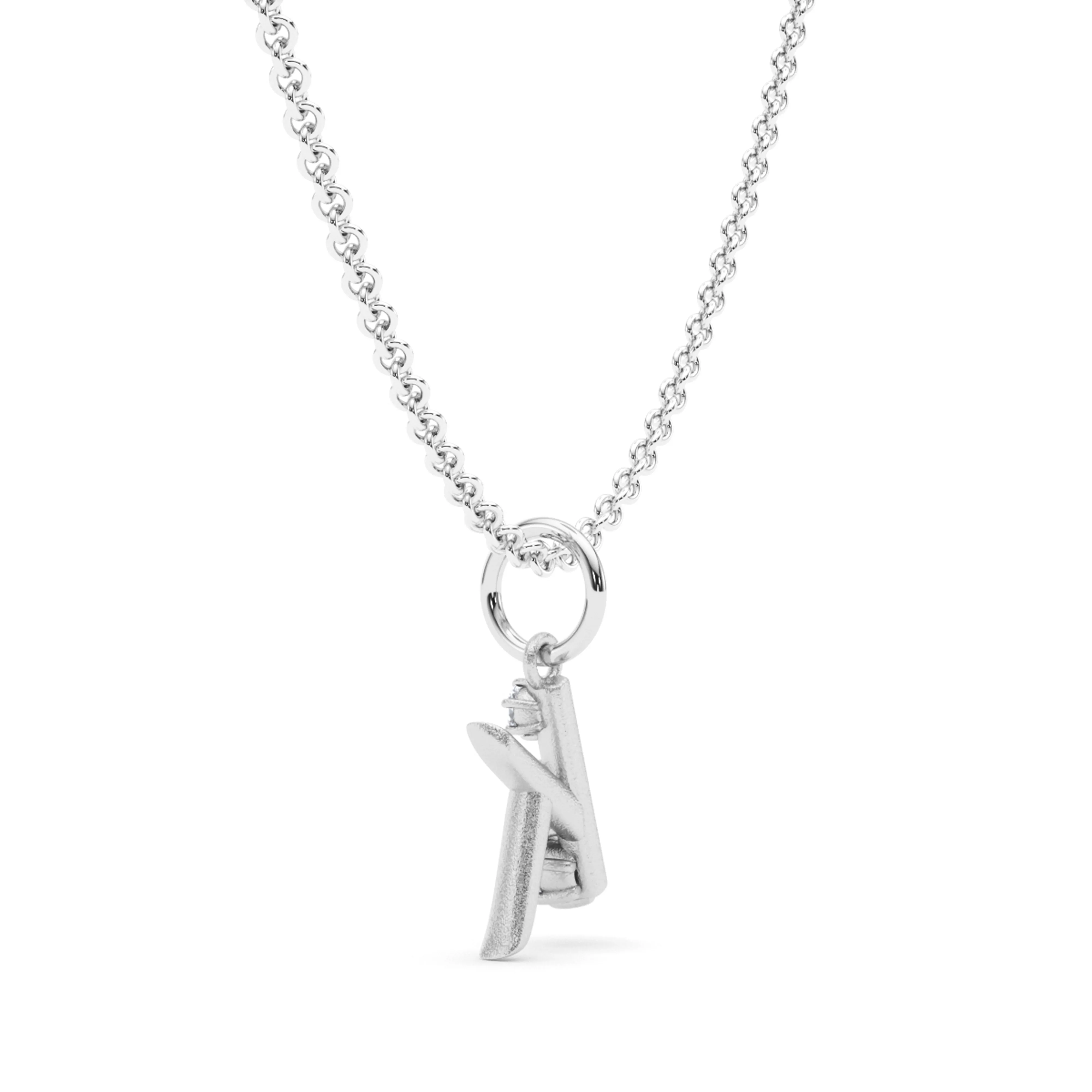 Graduated Diamond Initial Pendant Letter K