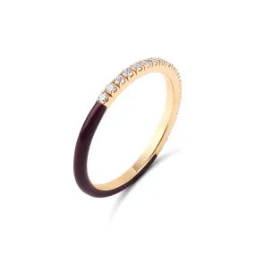 Half and Half Enamel Diamond Band