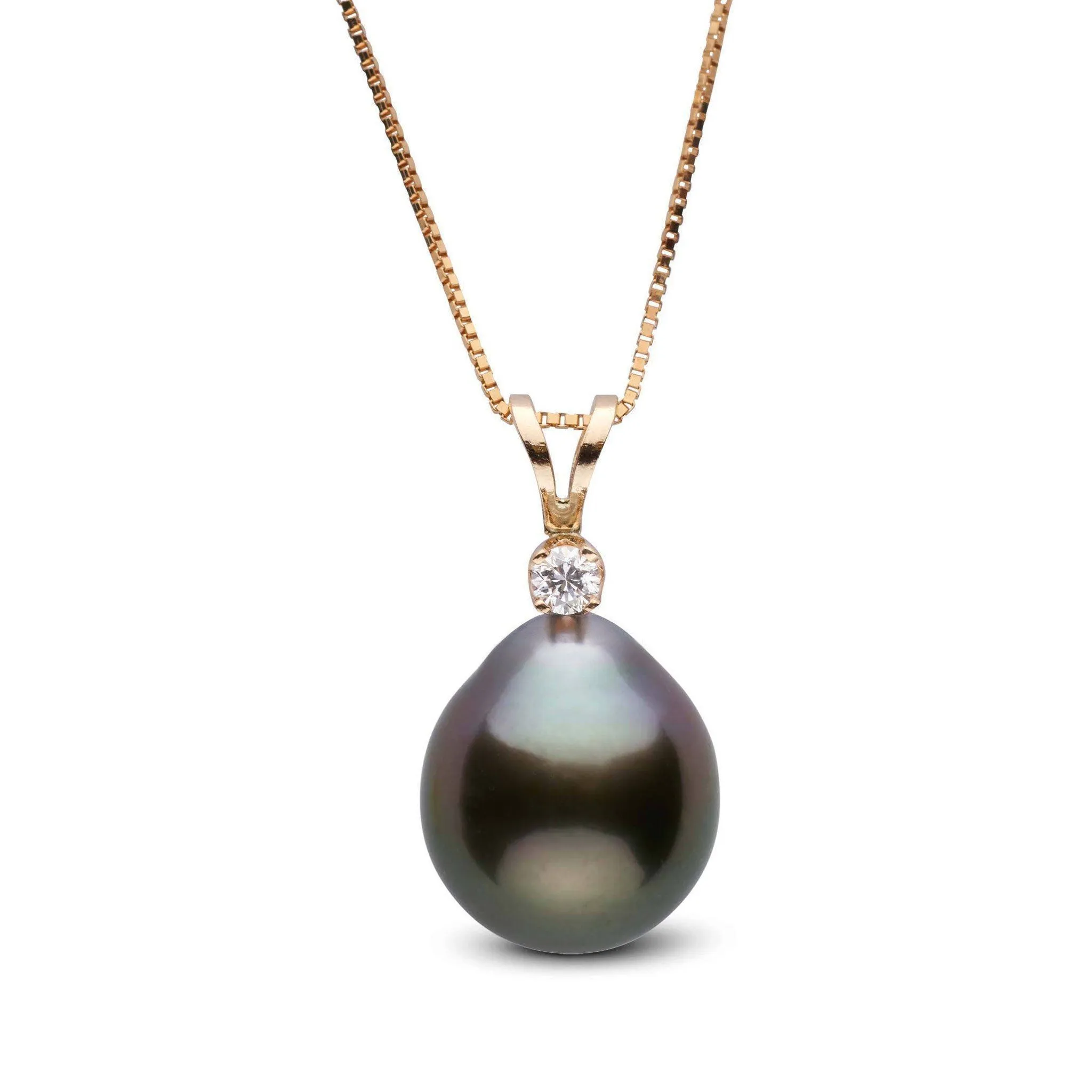 Harmony Collection 9.0-10.0 mm Drop Tahitian Pearl & Diamond Pendant