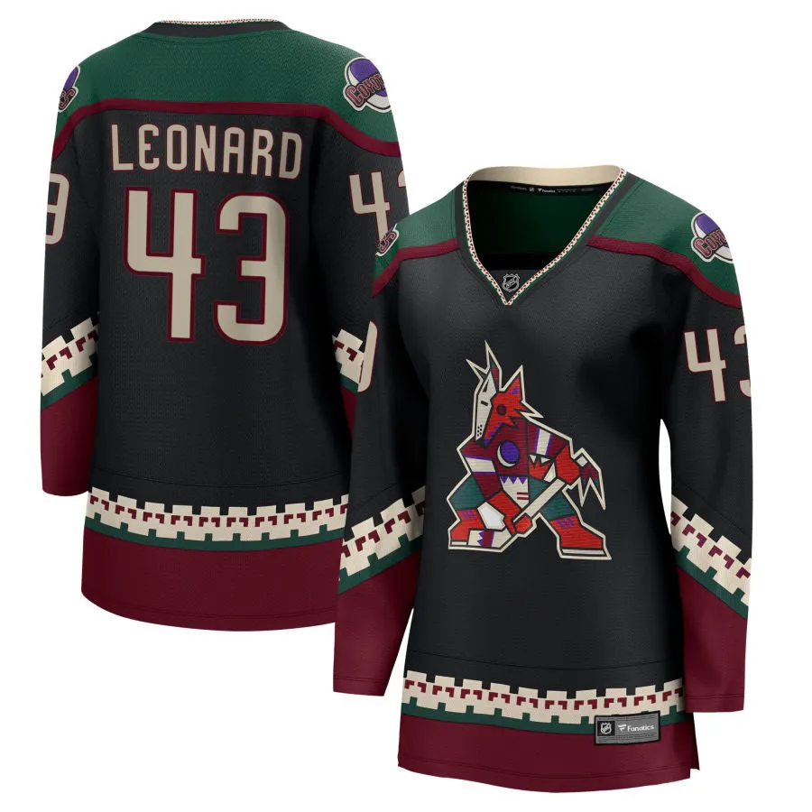 John Leonard Arizona Coyotes Fanatics Branded Women's 2021/22 Home Breakaway Jersey - Black