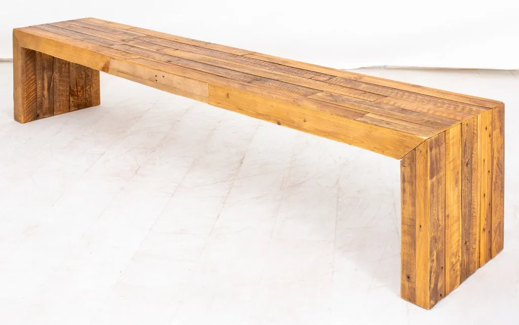 KT Rustic Oak Hardwood Long Bench