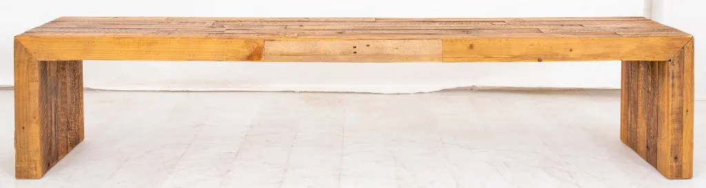 KT Rustic Oak Hardwood Long Bench