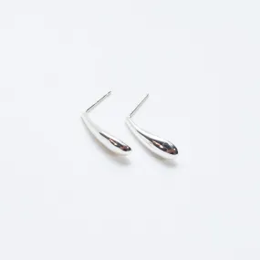 Long Silver Puffed Studs