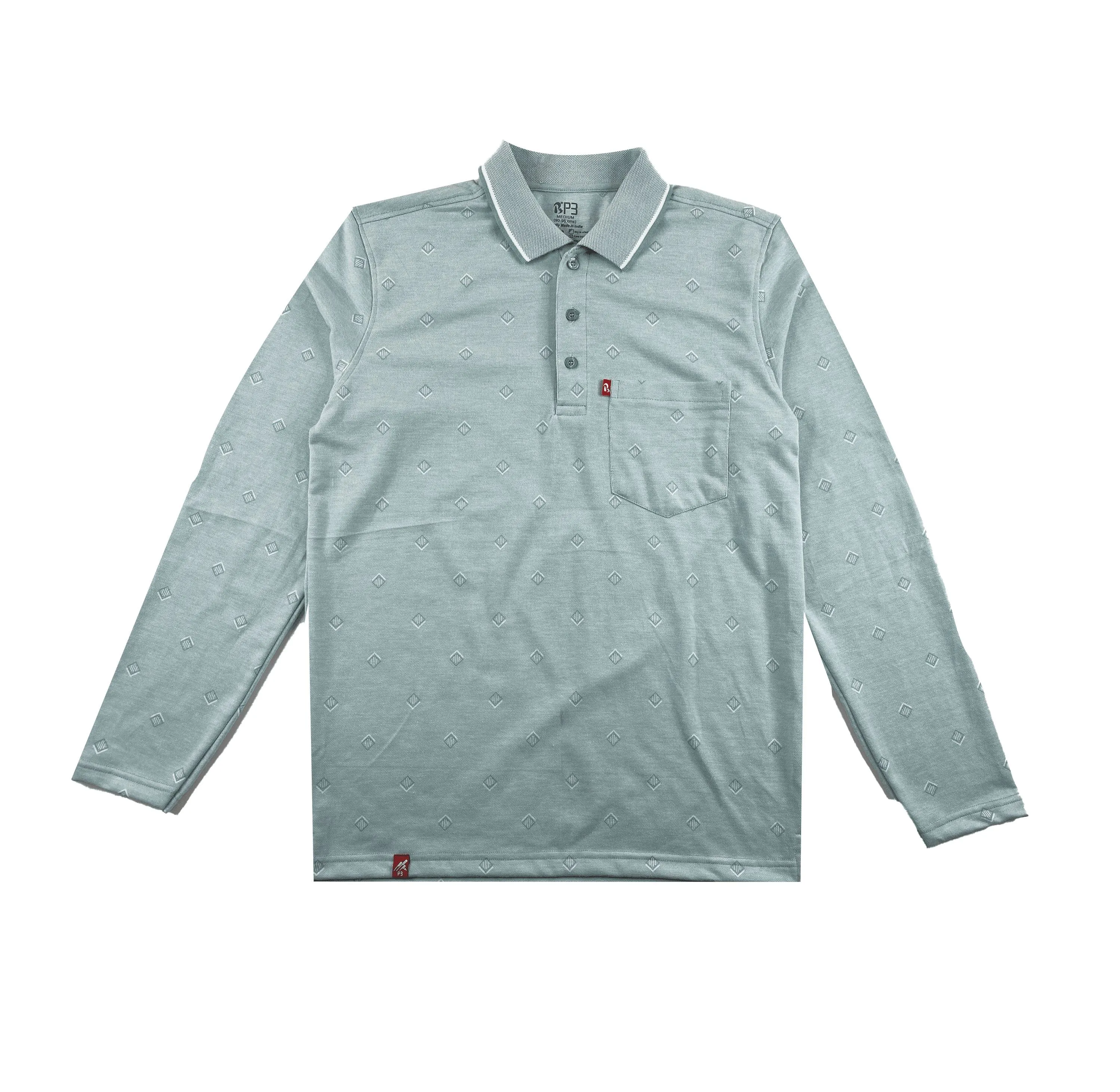 Long Sleeved Flakes Designer Polo