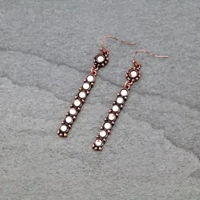 Long White turquoise earrings